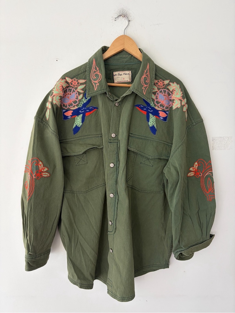Free People We The Free Take Flight Embroidered Shirt
